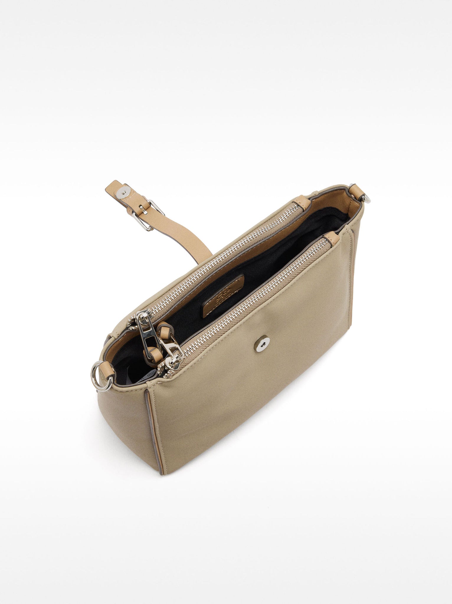 Bolso de hombro de efecto nylon