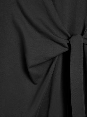 Vestido drapeado con lazo