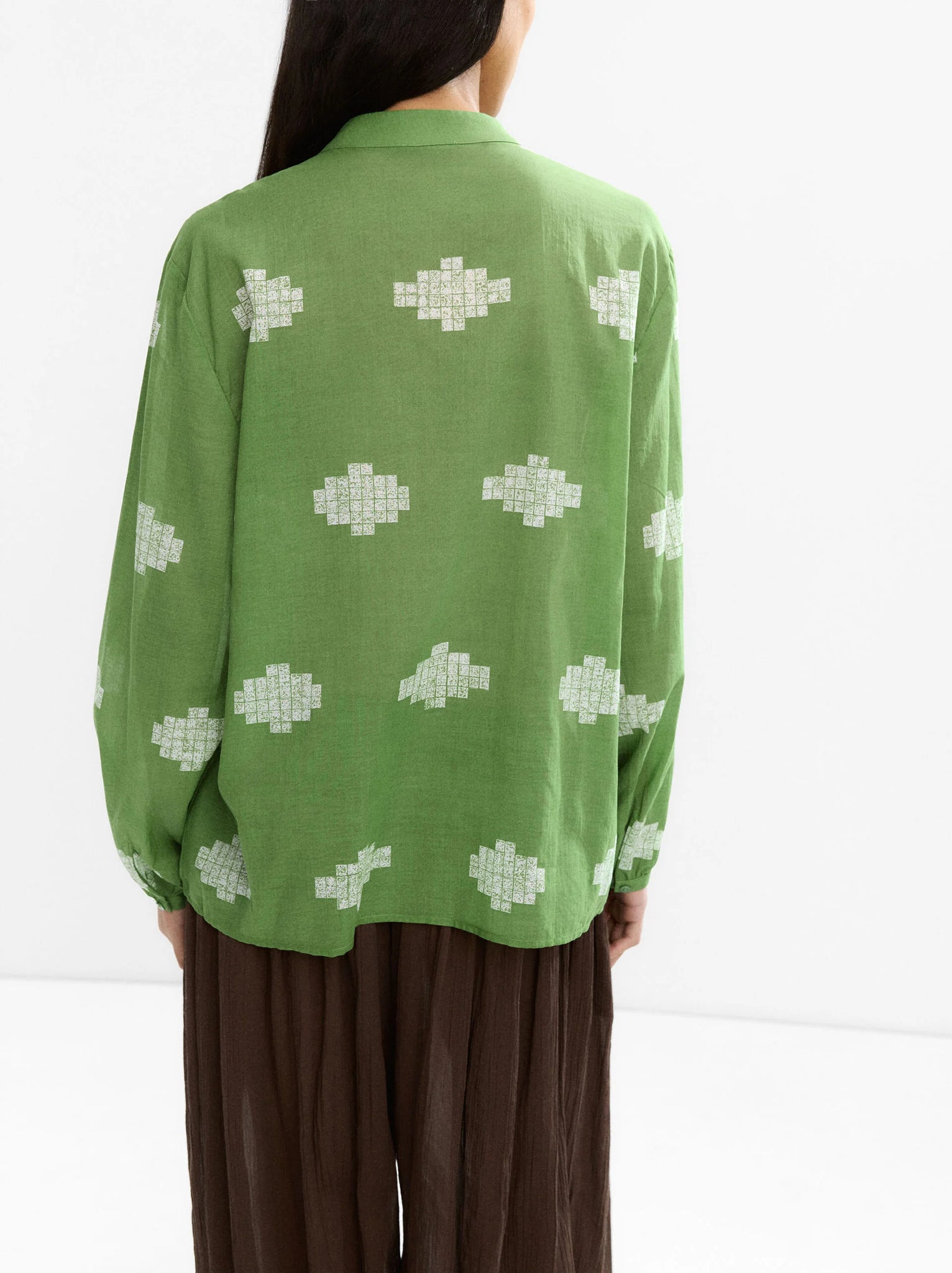Camisa estampado geométrico 100 % algodón