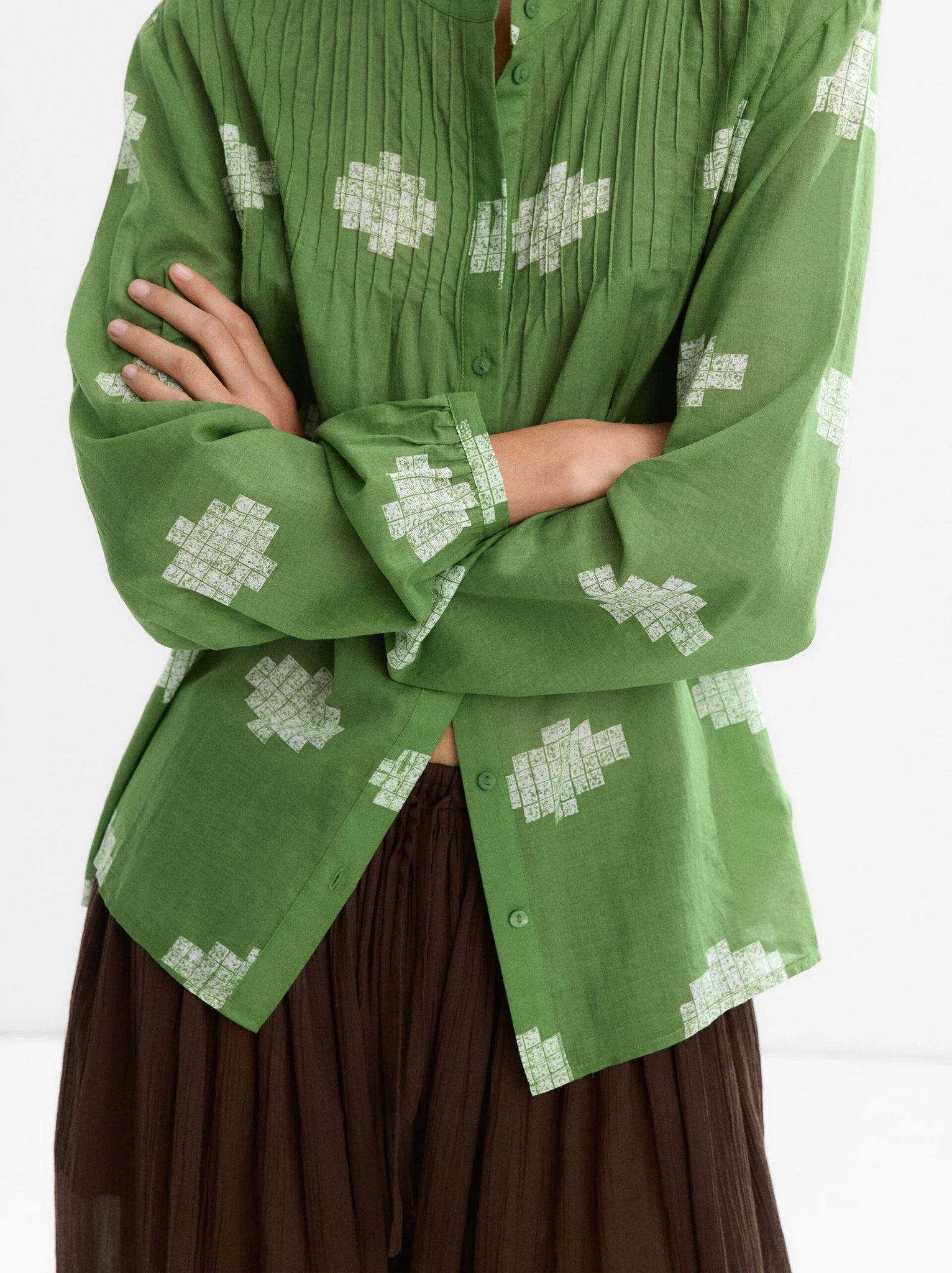 Camisa estampado geométrico 100 % algodón