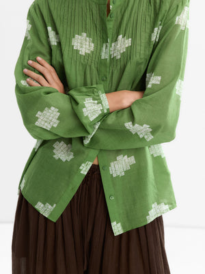 Camisa estampado geométrico 100 % algodón