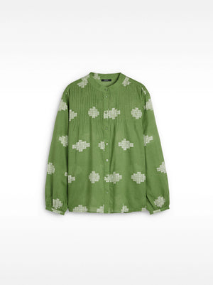 Camisa estampado geométrico 100 % algodón