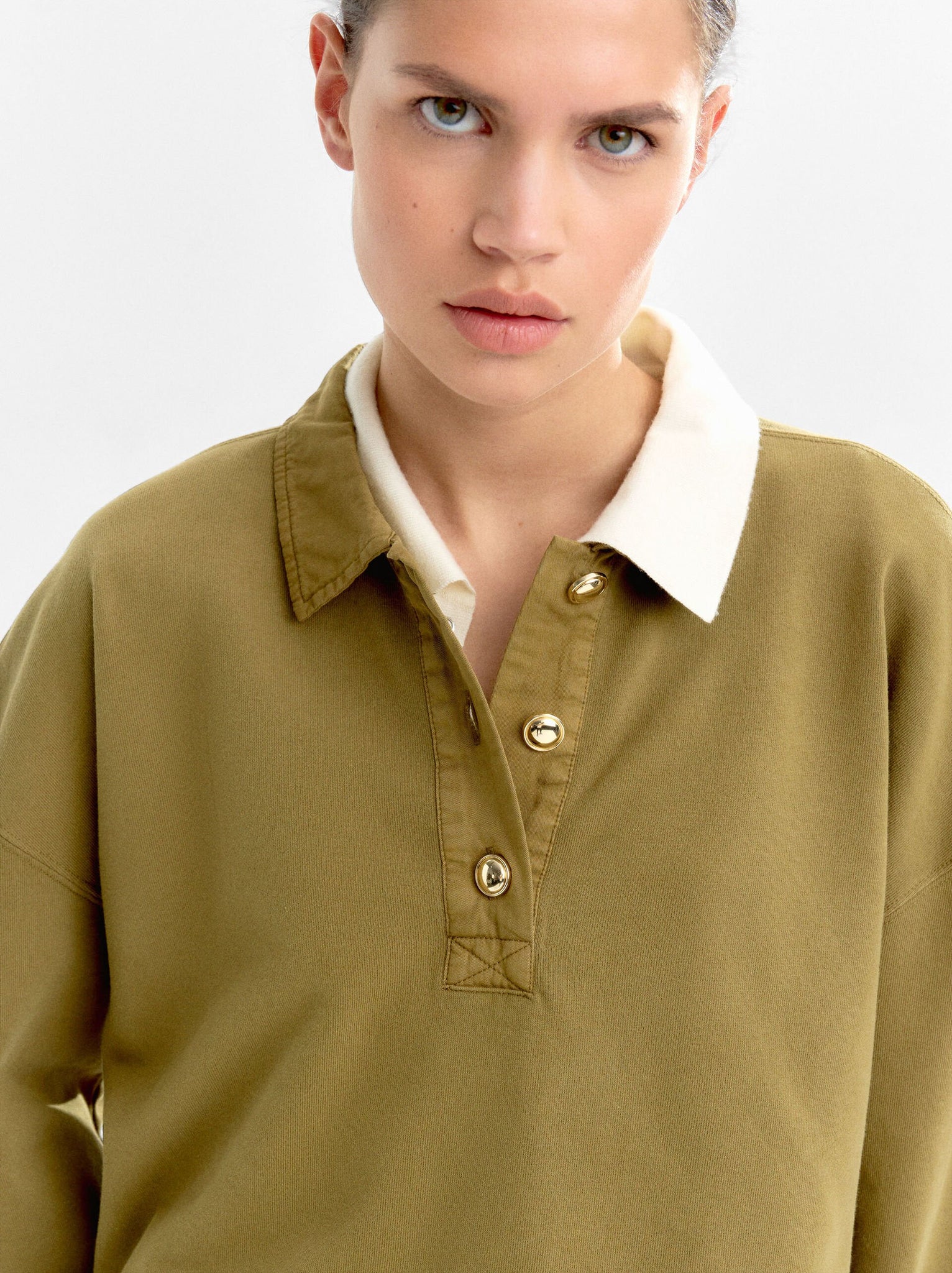 Sudadera 100 % algodón cuello de polo
