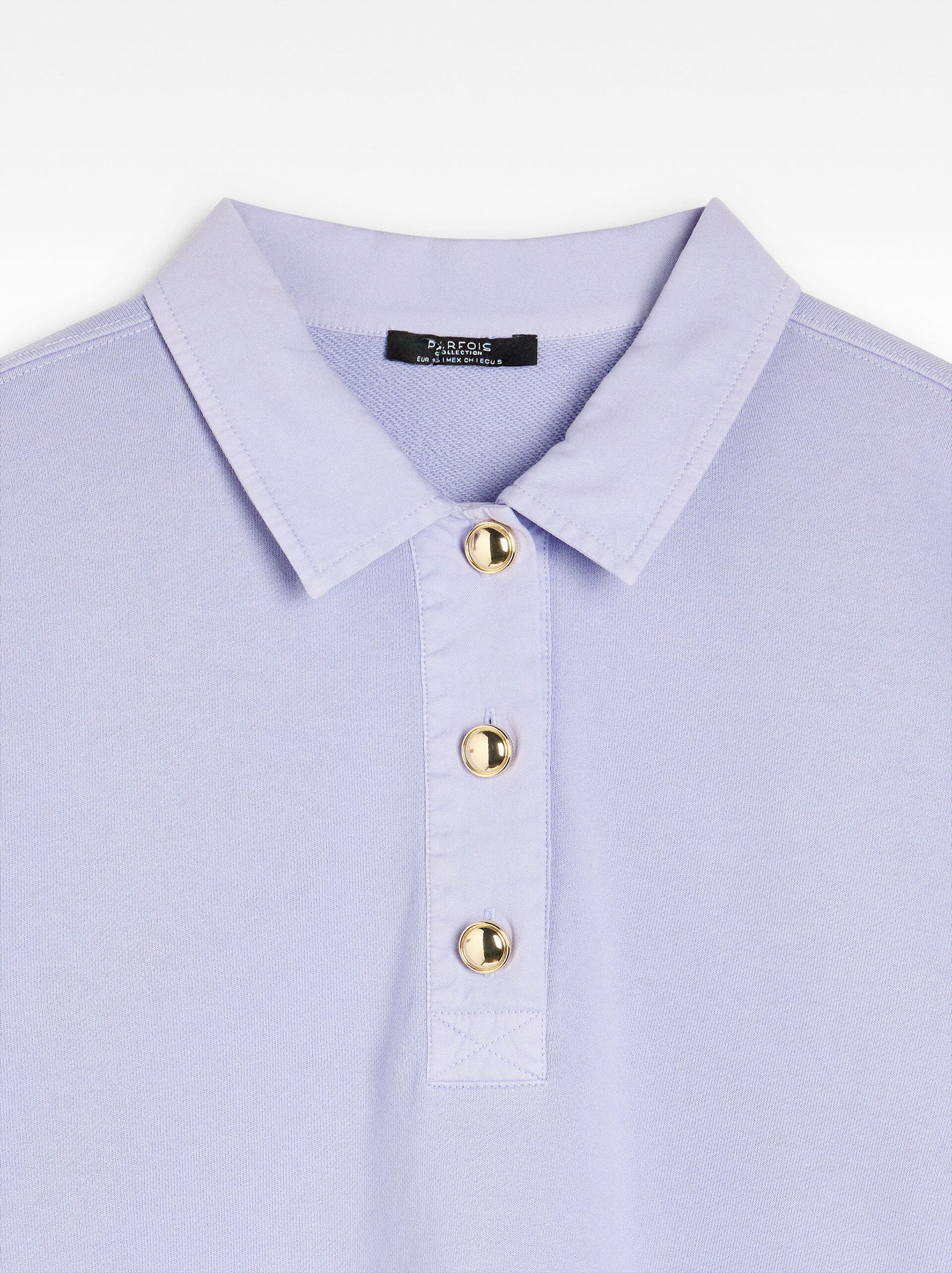 Sudadera 100 % algodón cuello de polo