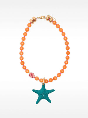 Collar de cuentas de piedra estrella de mar