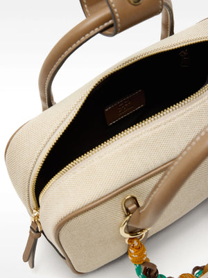 Bolso tote rectangular con colgante