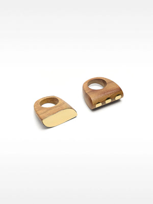 Set de anillos de madera