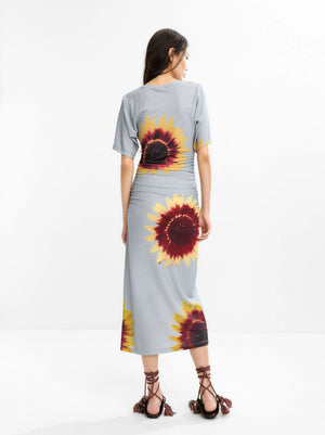 Vestido midi con estampado floral