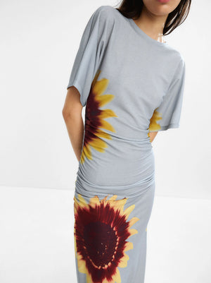 Vestido midi con estampado floral