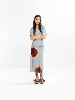 Vestido midi con estampado floral