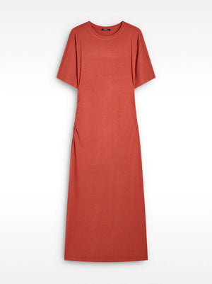 Vestido largo con fruncido