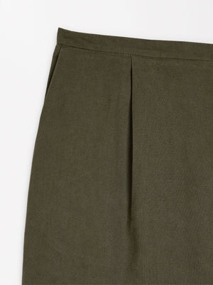 Pantalón mezcla de lino cintura elástica
