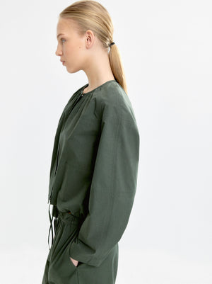 Chaqueta 100 % algodón con fruncido