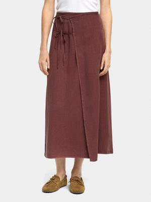 Falda midi cruzada de 100% lyocell
