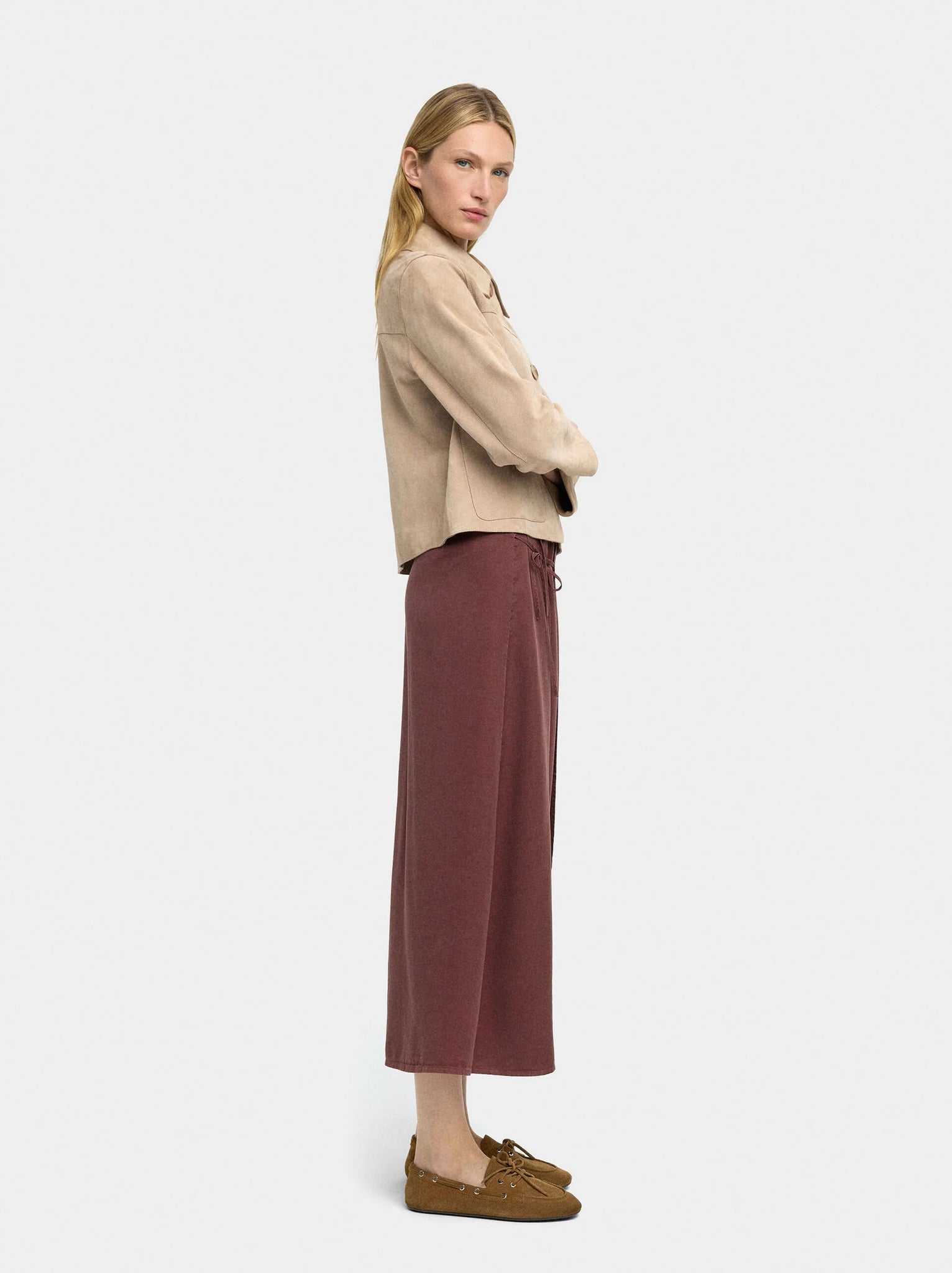 Falda midi cruzada de 100% lyocell