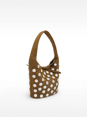 Bolso de hombro efecto piel con tachuelas