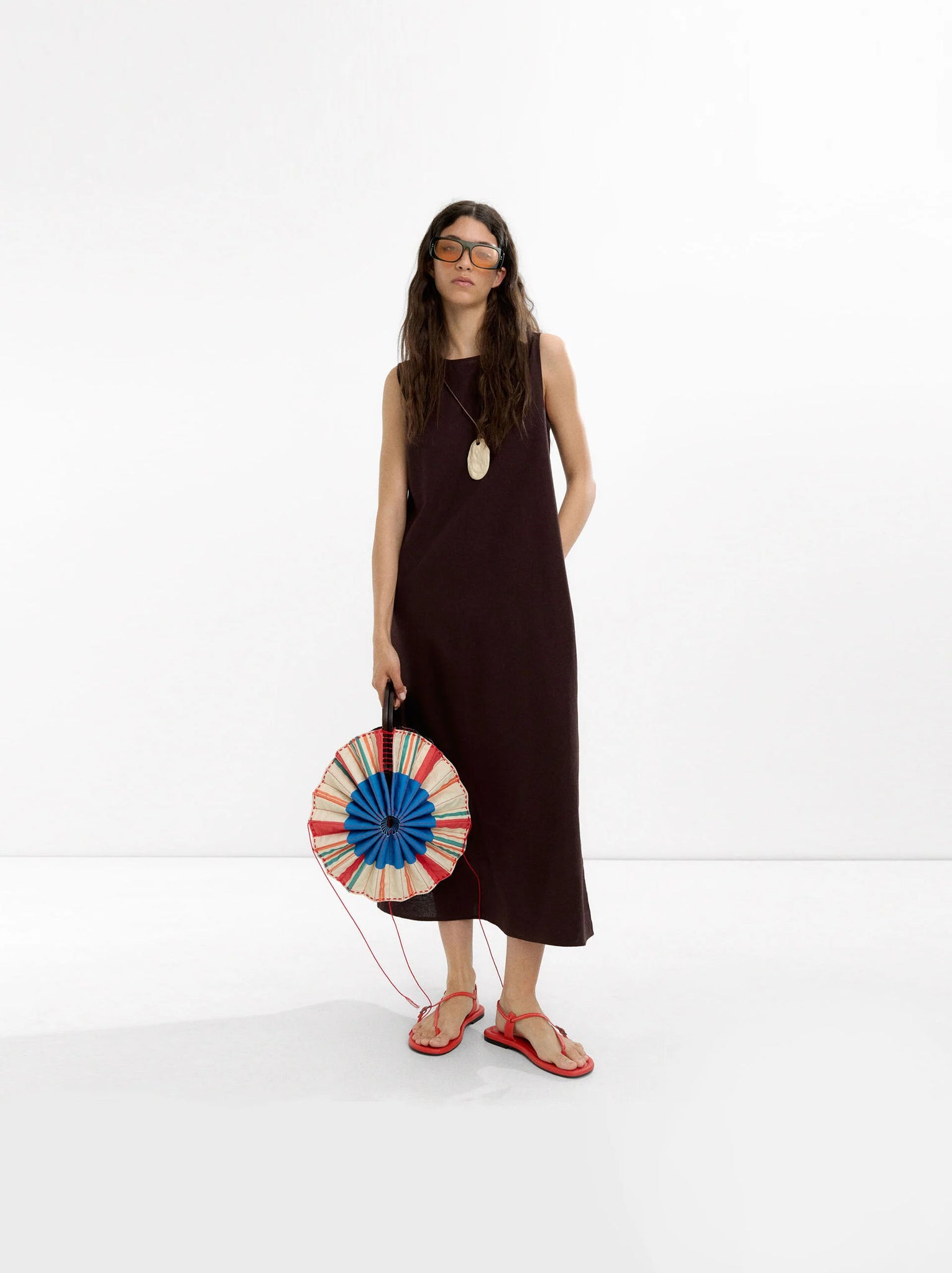 Vestido de algodón y lino