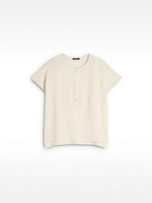 Camiseta mezcla de lino con botones