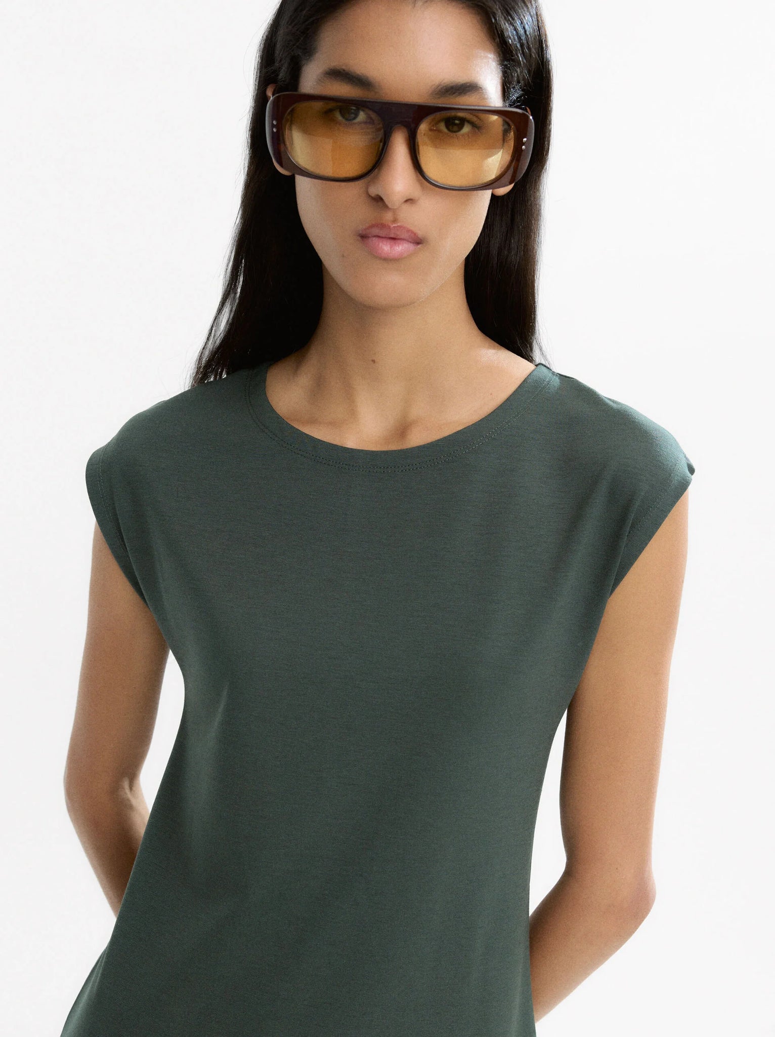 Vestido midi liso