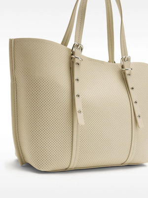 Bolso tote perforado con bolso removible