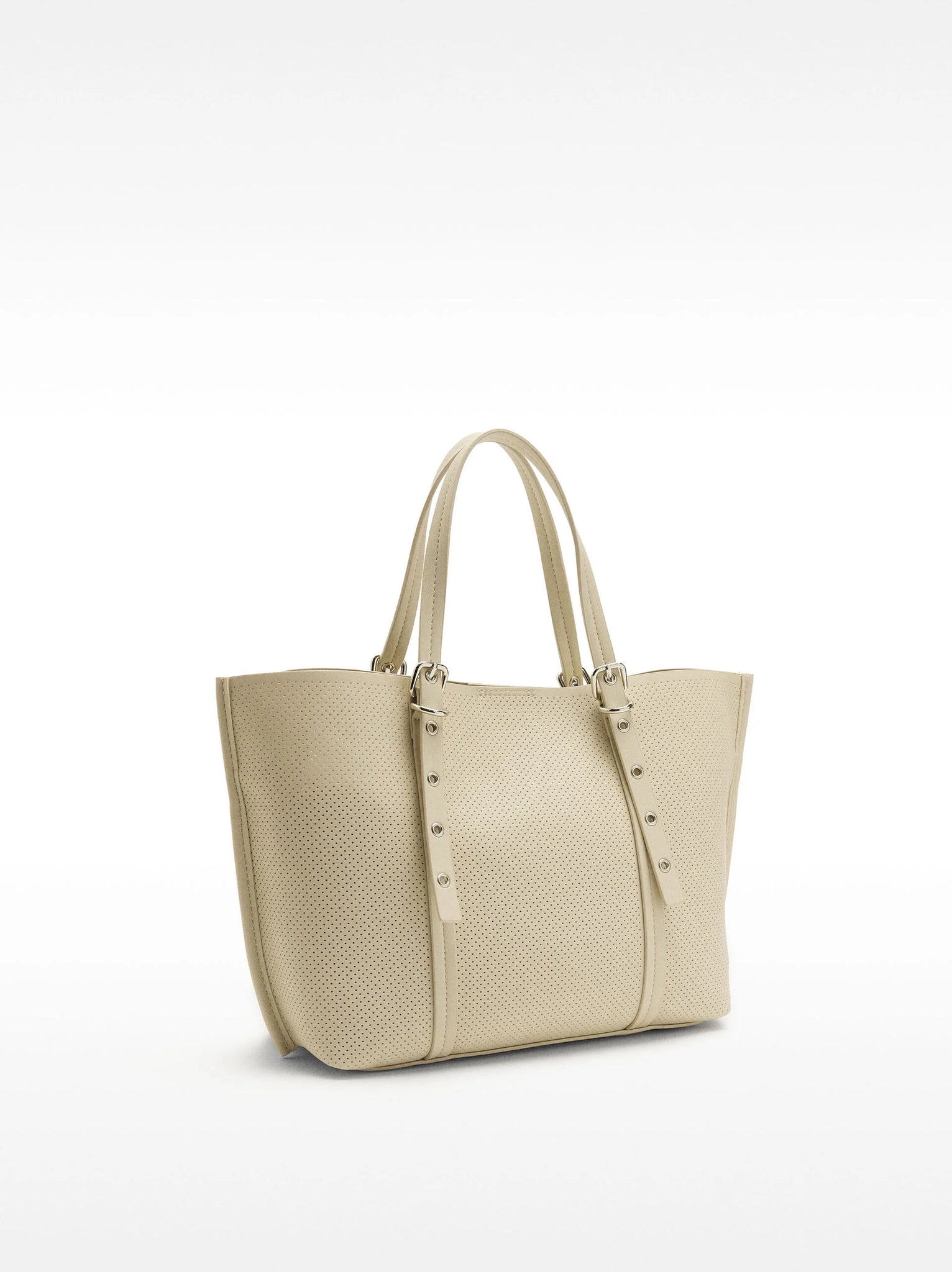 Bolso tote perforado con bolso removible