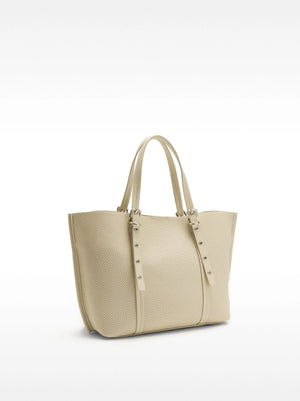 Bolso tote perforado con bolso removible