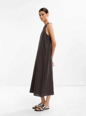Vestido midi de 100% lino