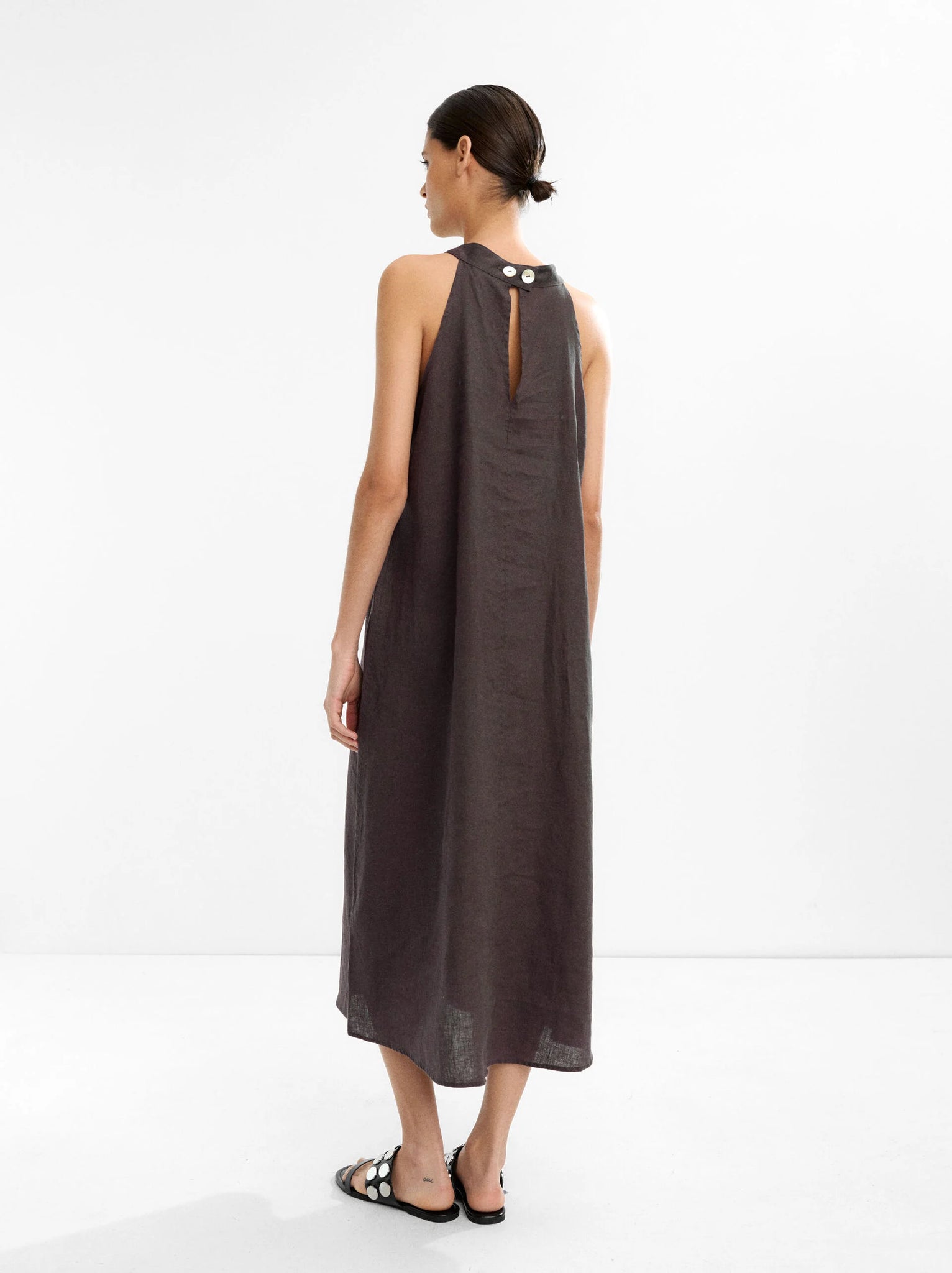 Vestido midi de 100% lino