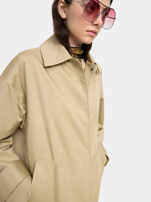 Trench midi de algodón con bolsillos