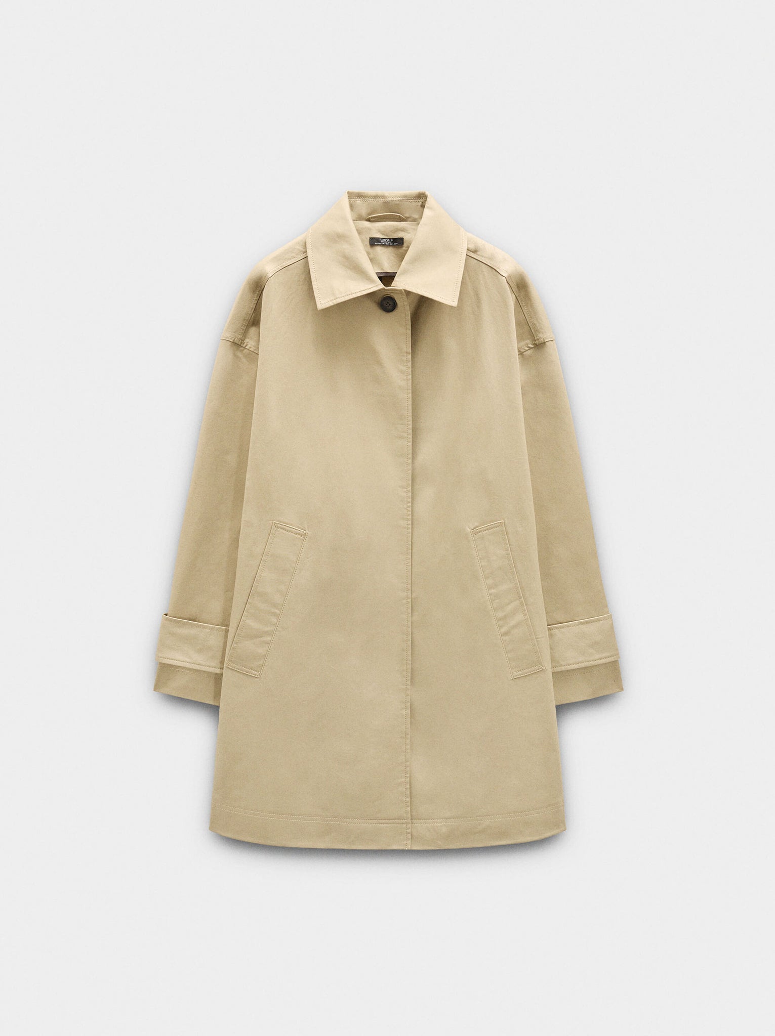 Trench midi de algodón con bolsillos
