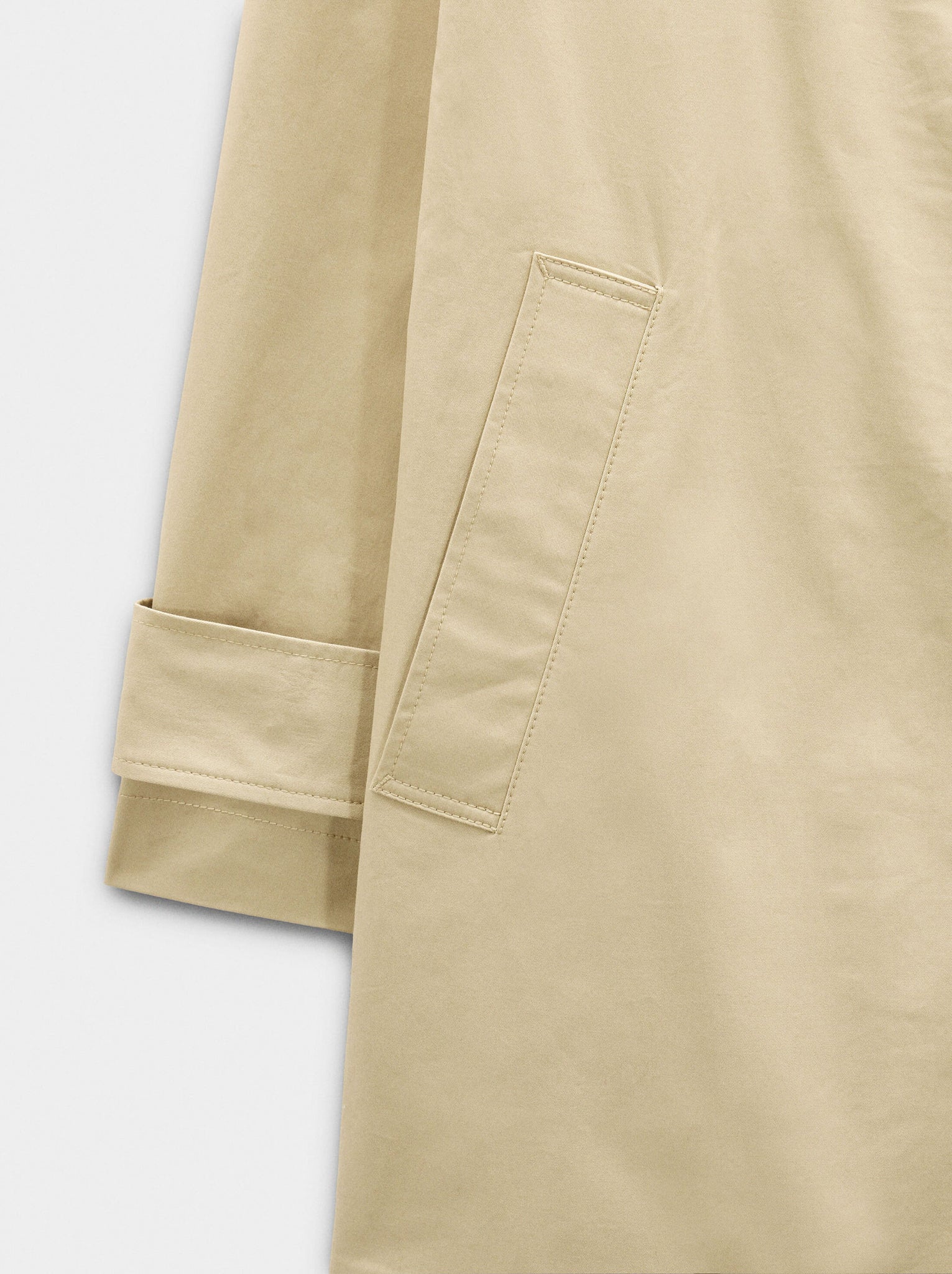 Trench midi de algodón con bolsillos