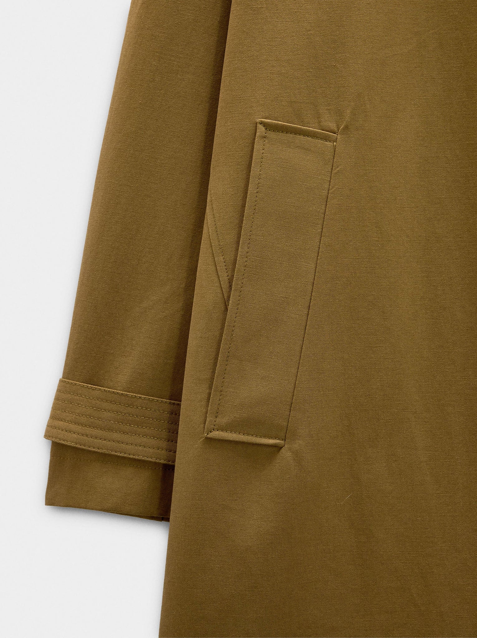 Trench de algodón cuello en contraste