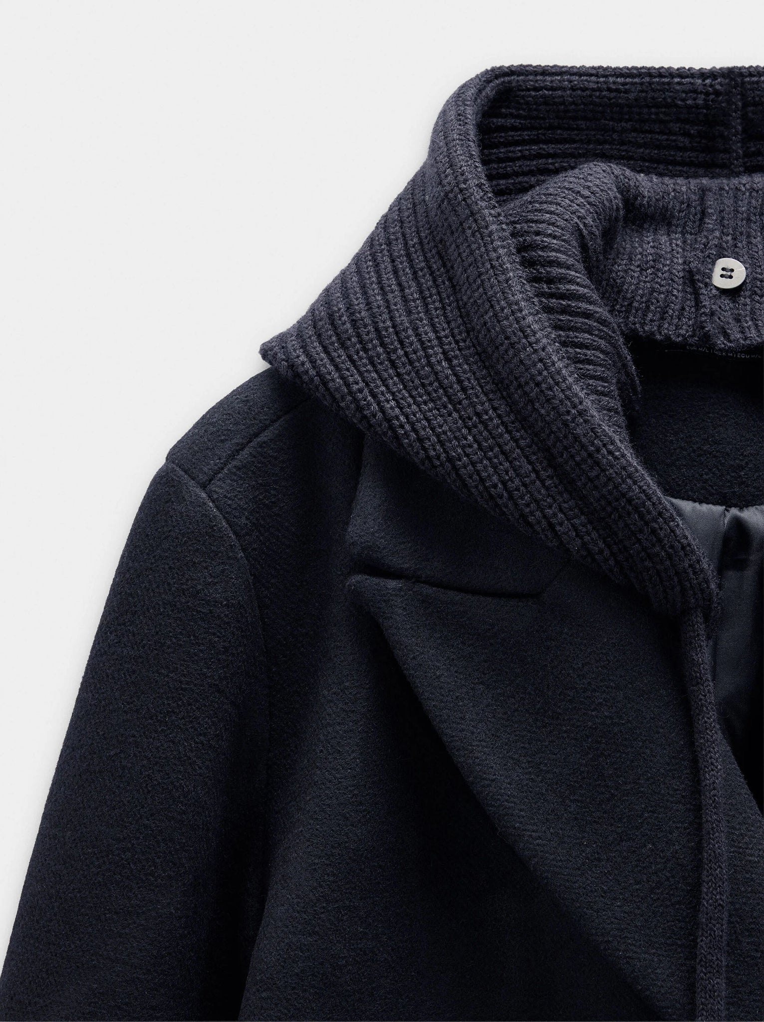 Chaqueta mezcla de lana con capucha removible