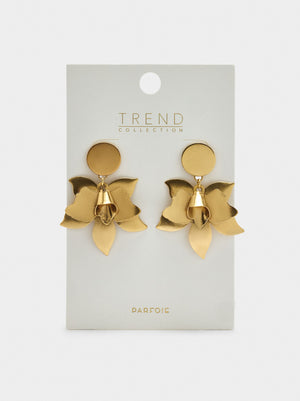 Pendientes maxi de flor dorada