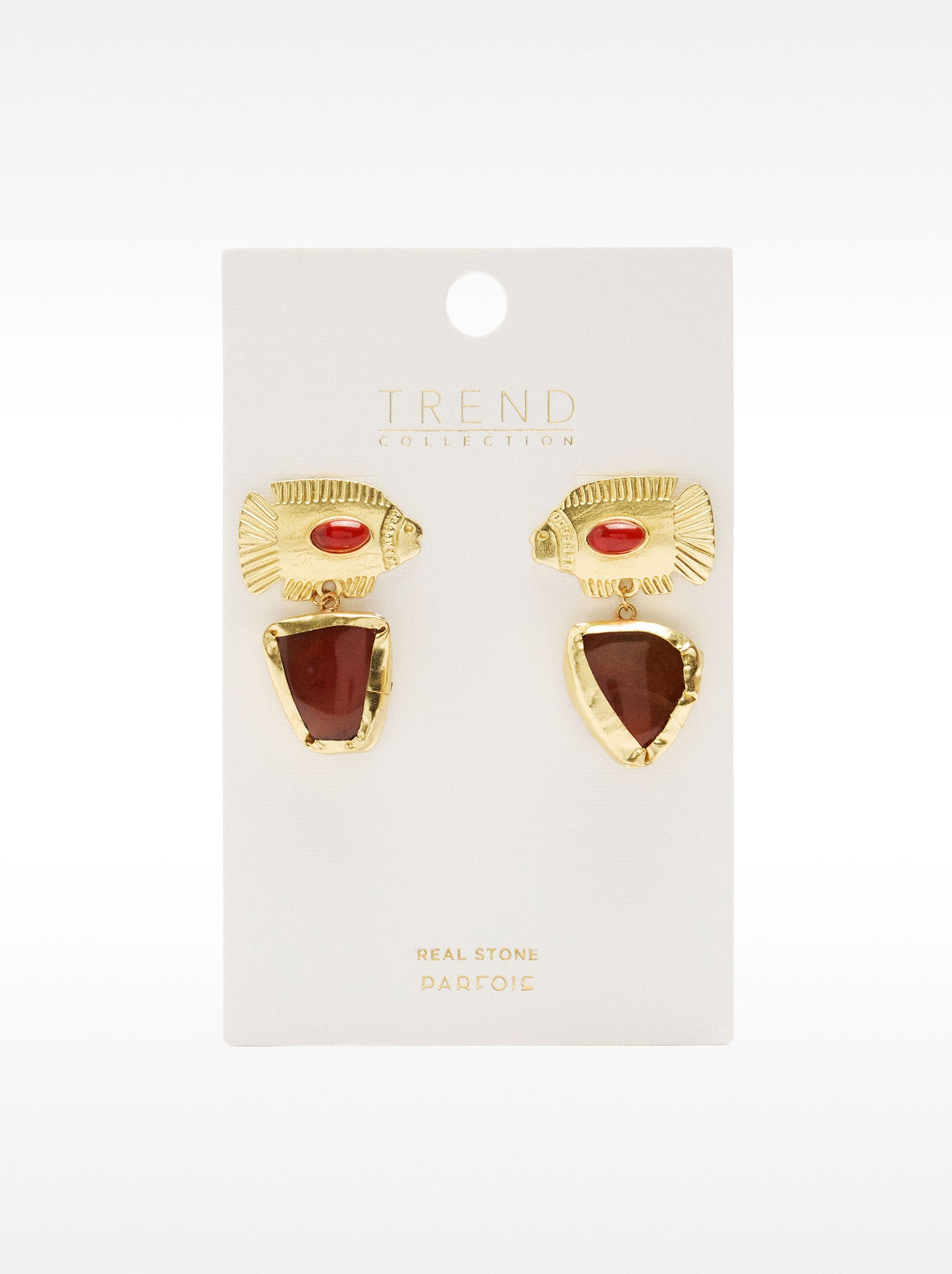 Pendientes de peces con piedra