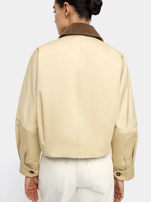 Chaqueta cuello en contraste 100% algodón