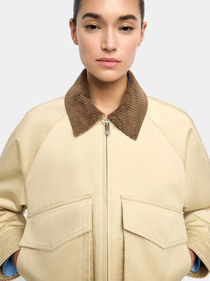 Chaqueta cuello en contraste 100% algodón
