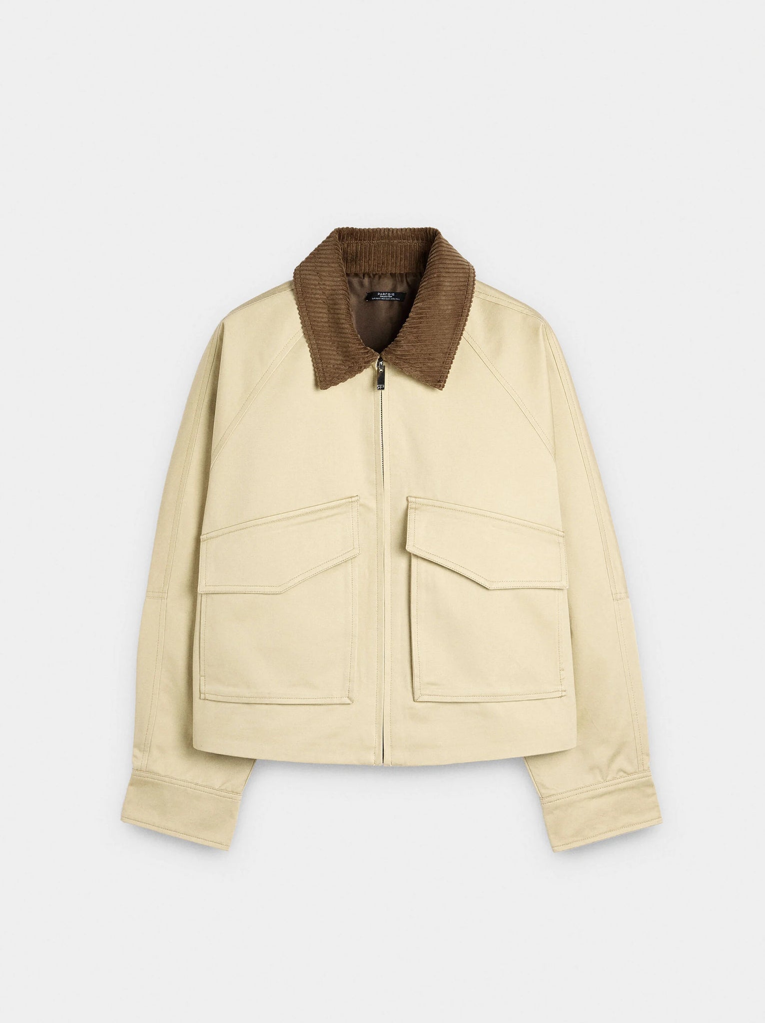 Chaqueta cuello en contraste 100% algodón