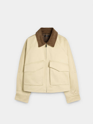 Chaqueta cuello en contraste 100% algodón