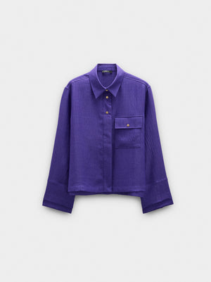 Camisa fluida con efecto arrugado