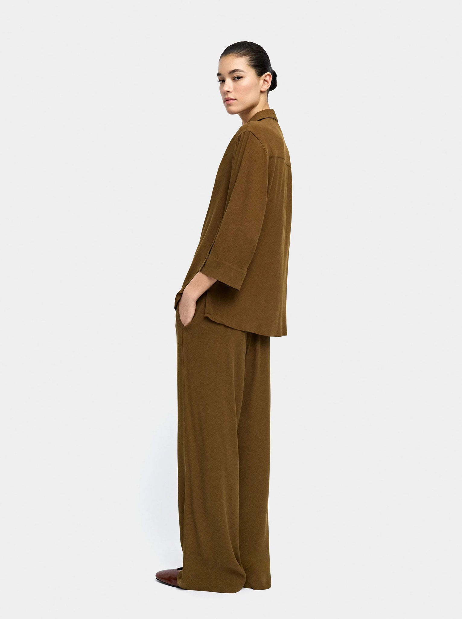Pantalón de lyocell con cintura elástica