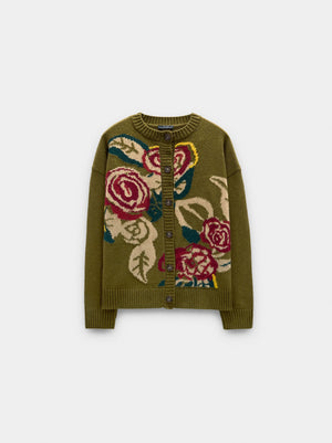 Cárdigan de punto jacquard floral