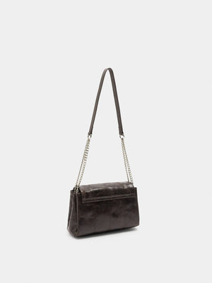 Bolso de hombro acolchado con solapa