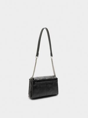 Bolso de hombro acolchado con solapa