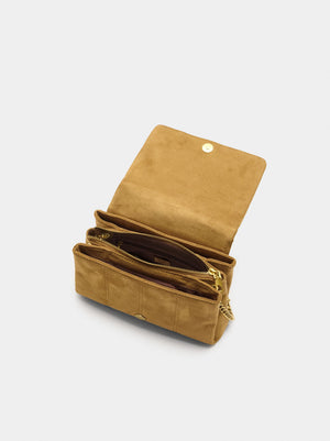 Bolso de hombro acolchado con solapa