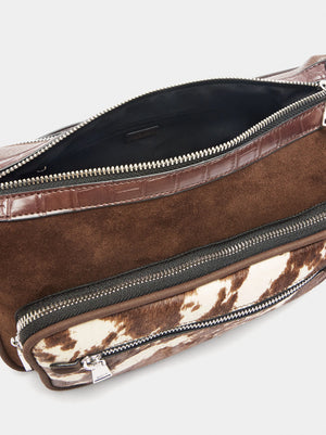 Bolso bandolera con piel
