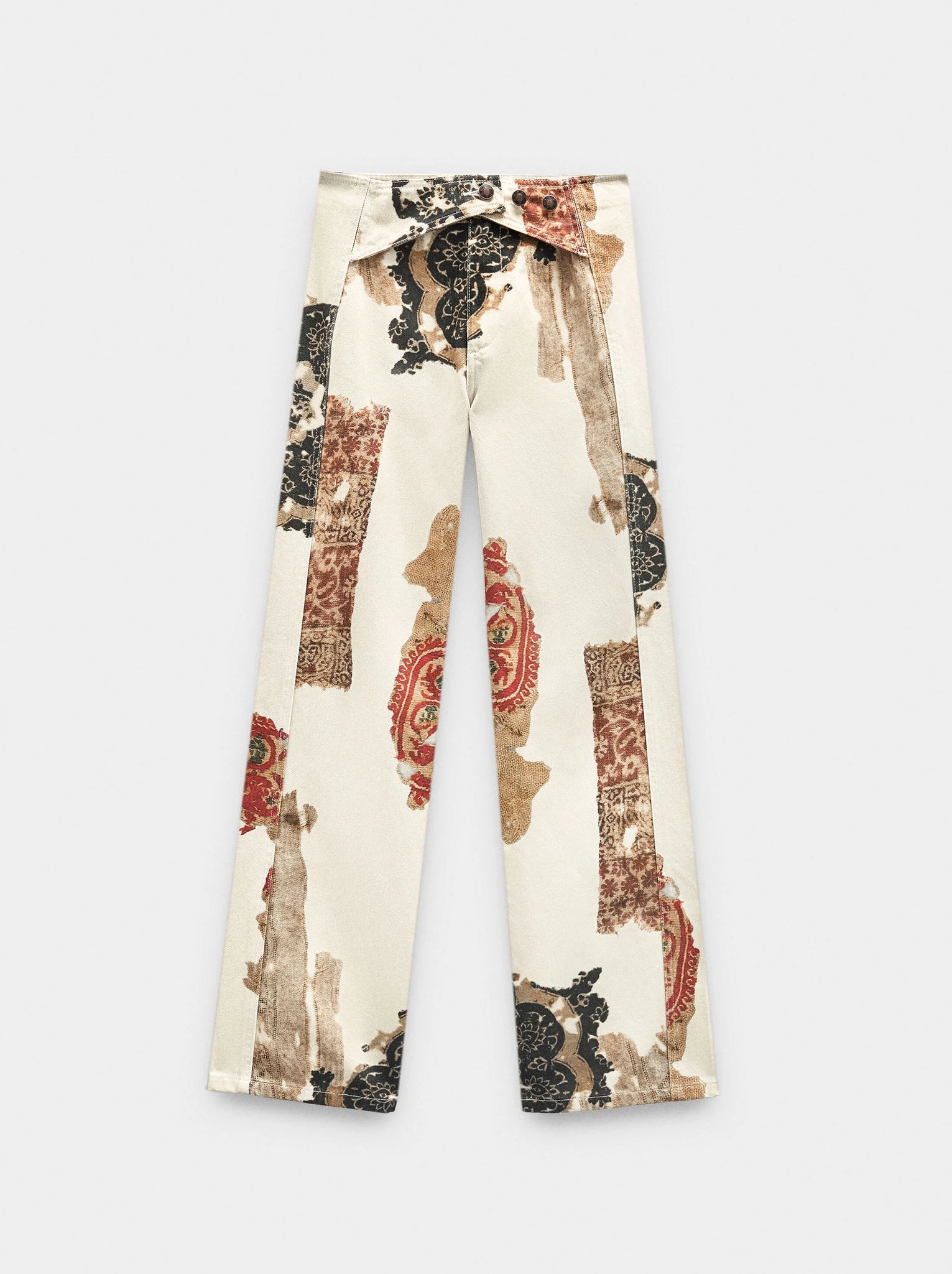 Pantalón denim estampado 100% algodón