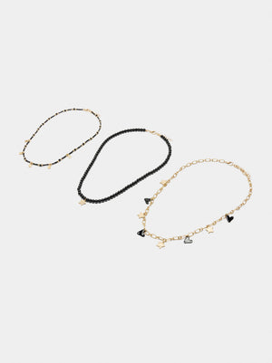 Set de collares cortos con abalorios
