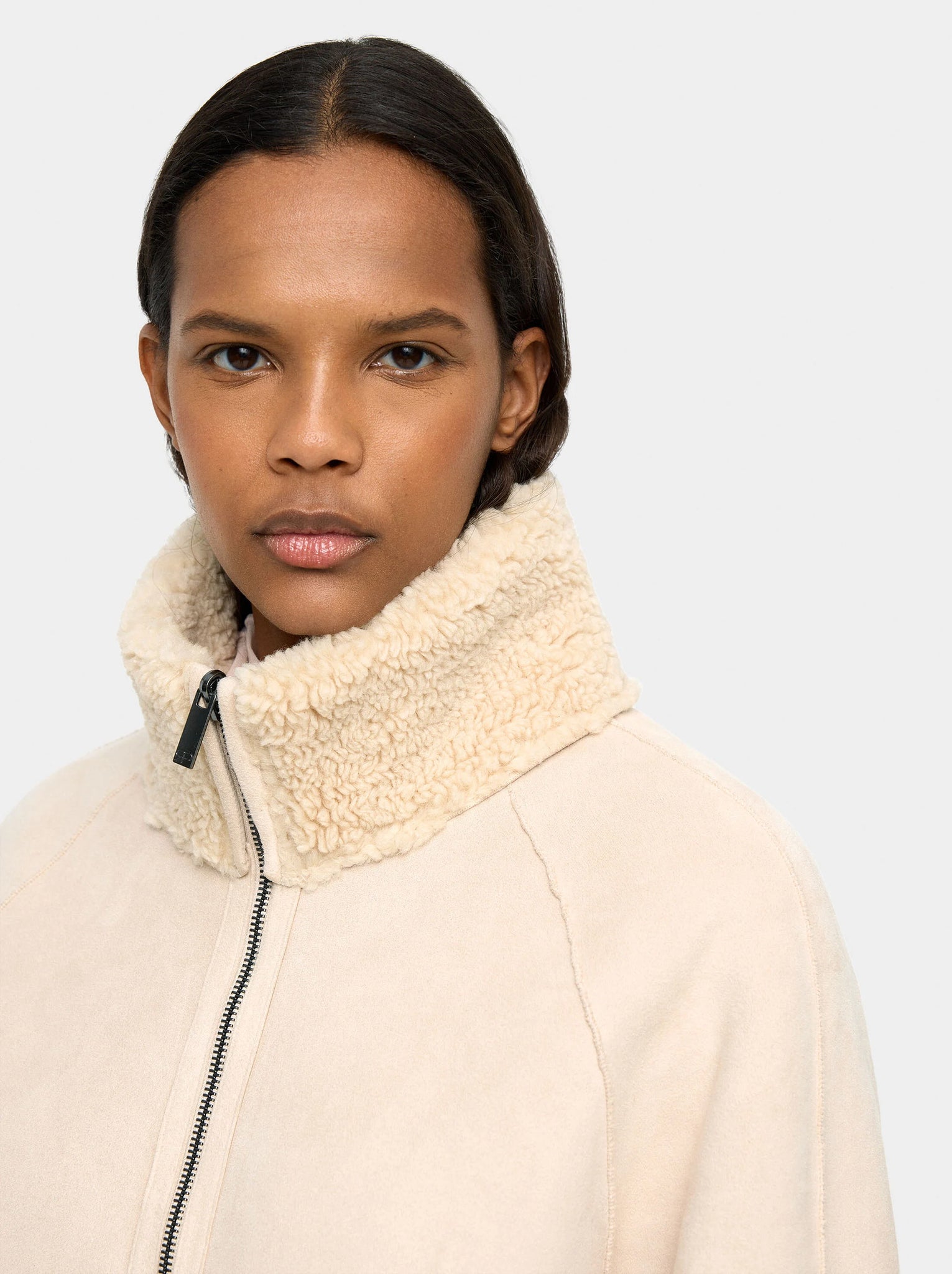 Chaqueta efecto piel reversible