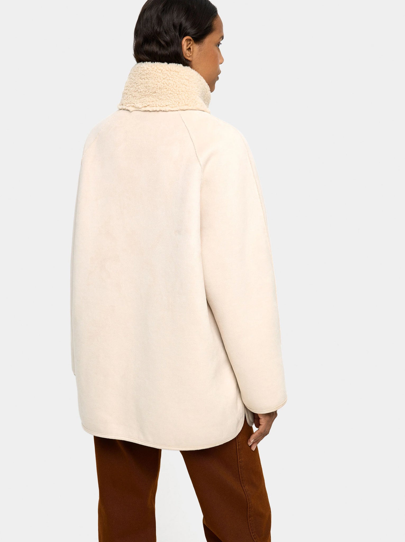 Chaqueta efecto piel reversible